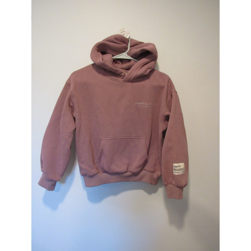 COMFRT CLOTHING Kids Mauve Pink Minimalist Warmth Graphic Hoodie Pullover